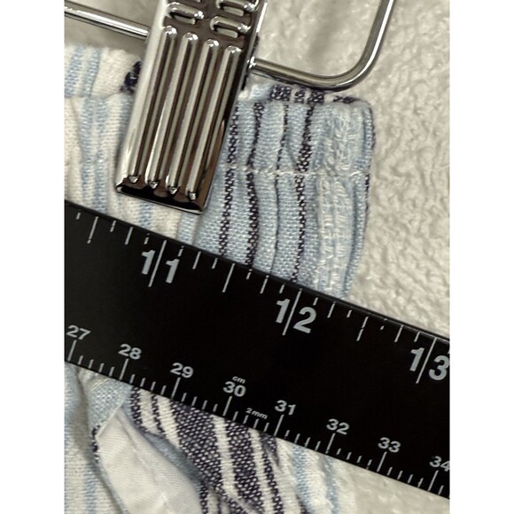 Briggs Ladies' Linen Blend Pull‎ On Wide Leg Striped Pants Size XS Coastal Beach - Picture 13 of 14
